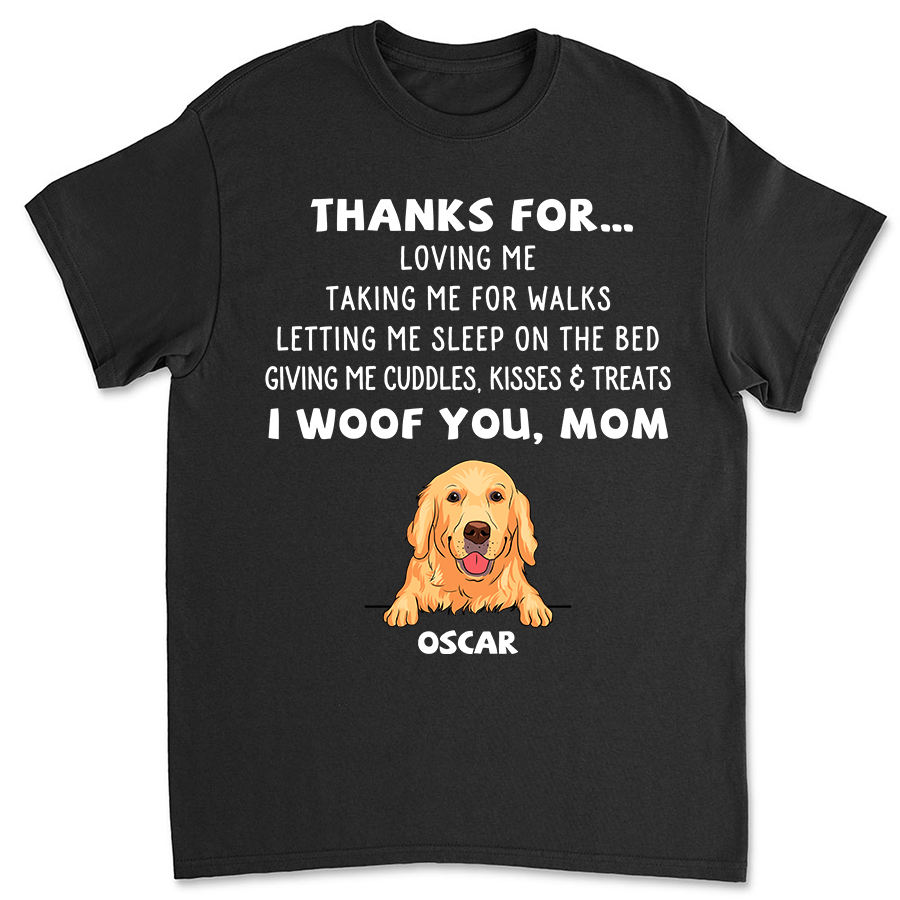 Dog Thanks For... - Personalized Custom Premium Men's 4.2 oz T-shirt