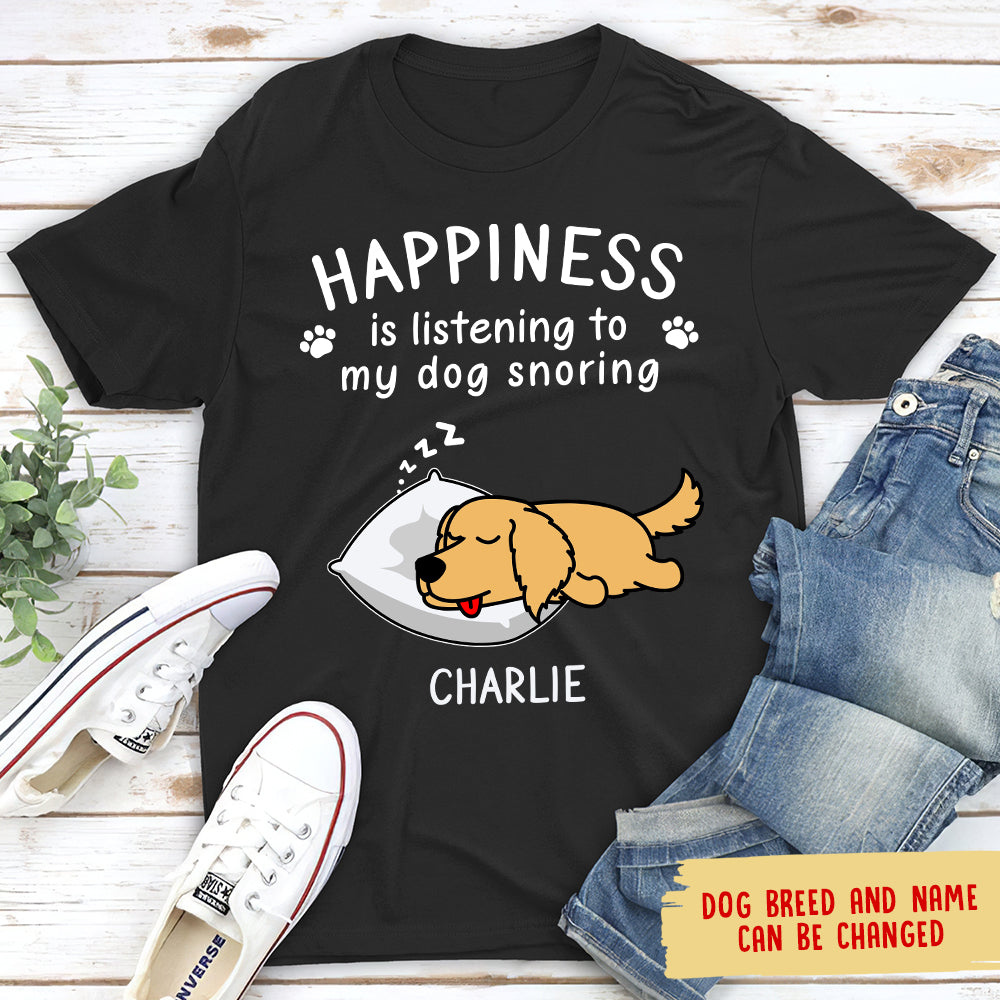 Unique Personalized Custom Unisex Dog Snoring T-shirt for Pet Lovers