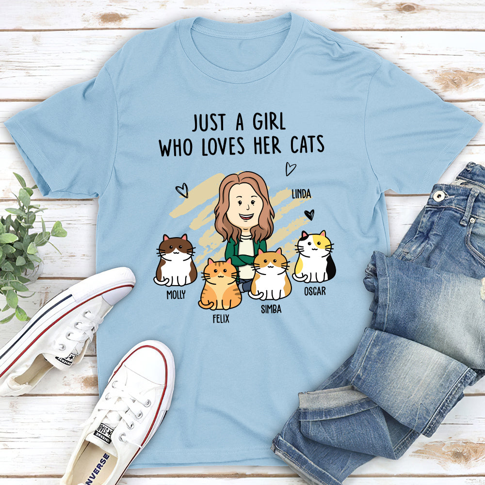 Personalized Custom Unisex 'Woman With Cats' T-shirt - Ideal Gift for Pet Lovers