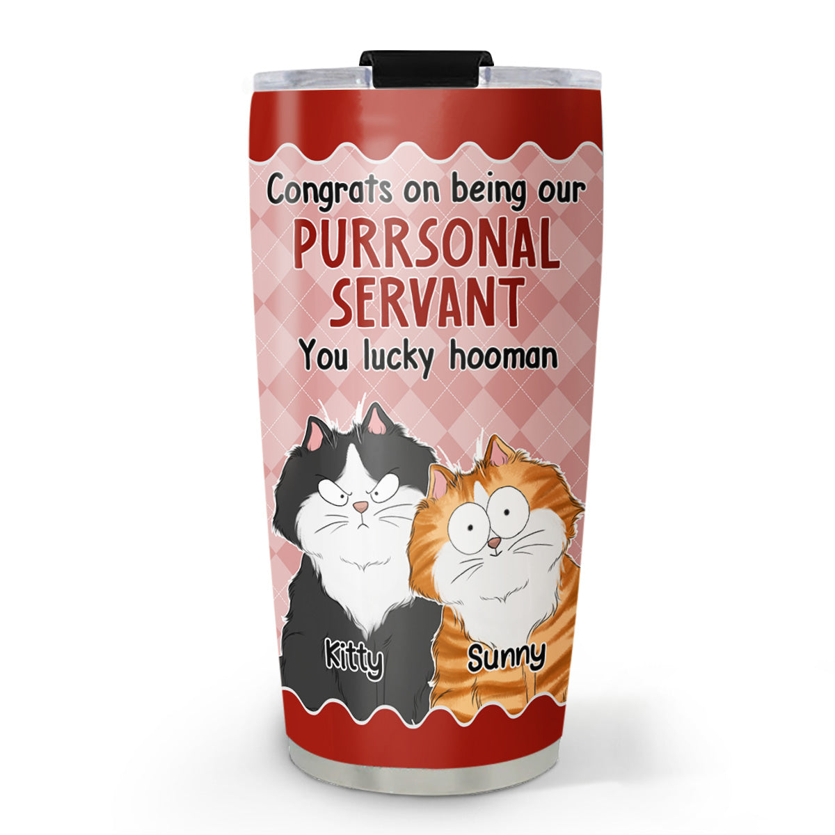 So Lucky Hooman - Personalized Custom 20oz Stainless Steel Tumbler with Thousands of Cool Designs