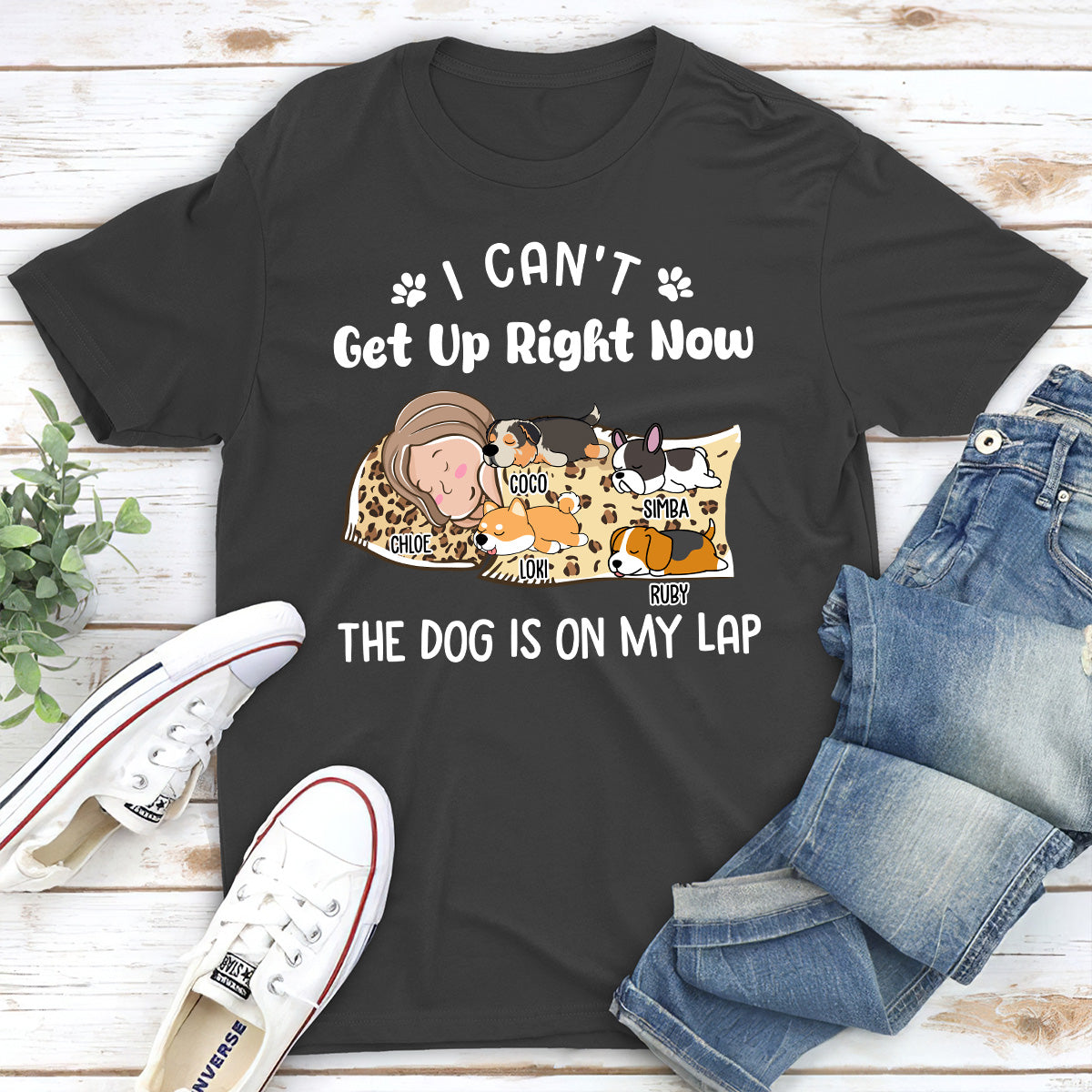 Personalized Custom Unisex 'Dog Is On My Lap' T-shirt - Ideal Gift for Pet Lovers