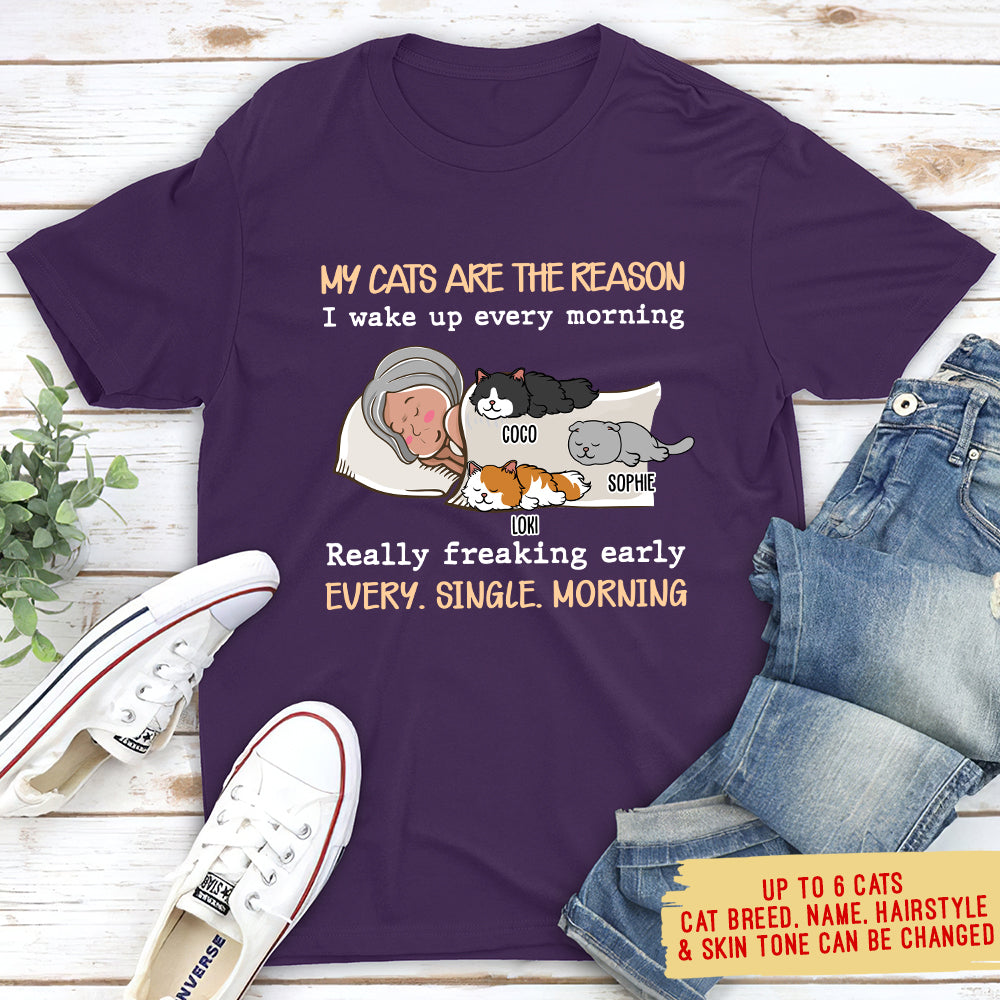 My Cat Is The Reason - Personalized Custom Unisex 5.3 oz T-shirt for Pet Lovers
