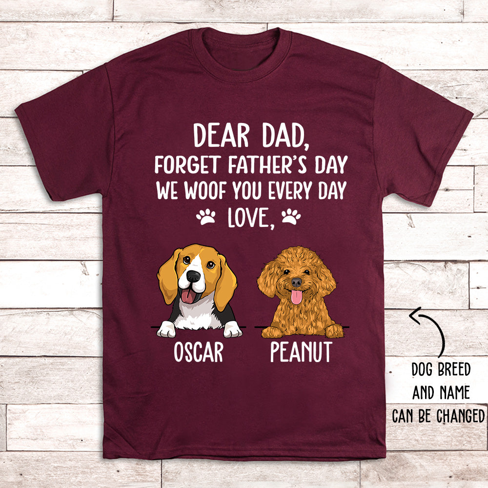 I Woof You Dog Dad - Personalized Custom Unisex 5.3 oz T-shirt for Pet Lovers