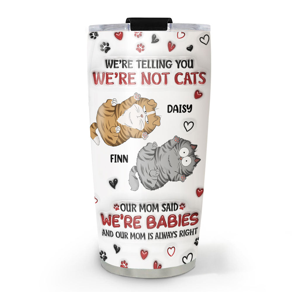 I Am Not A Cat - Personalized Custom 3D Inflated Effect 20oz Stainless Steel Tumbler for All Occasions