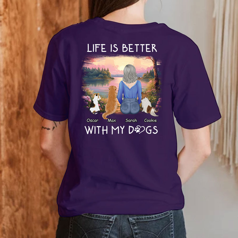 Better With Dogs - Personalized Custom Premium Men's 4.2 oz T-shirt for Pet Lovers