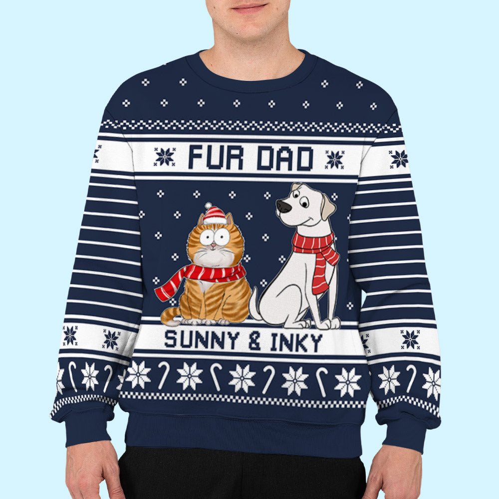 Personalized Custom All-Over-Print Christmas Sweatshirt for Pet Lovers