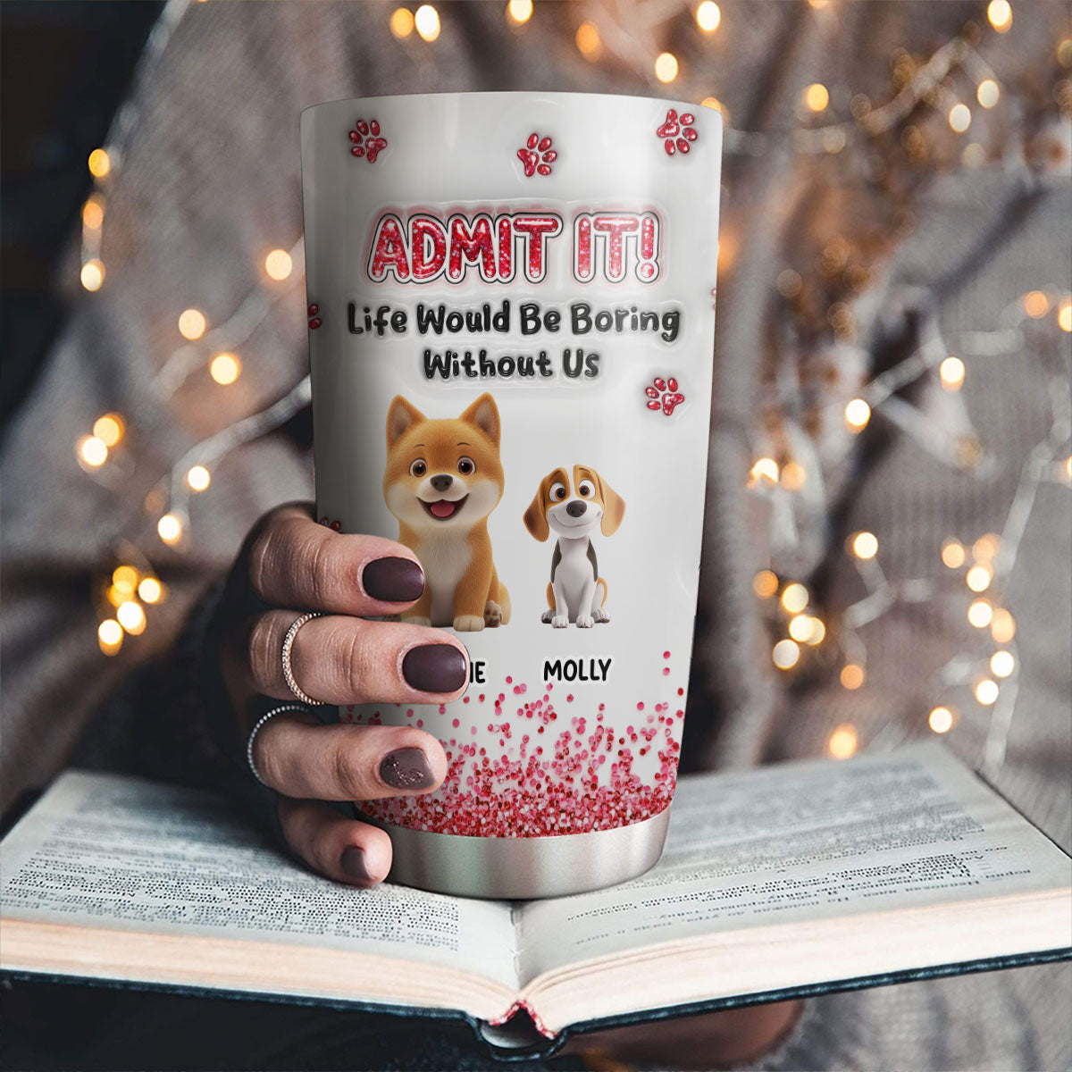 Admit It Blink - Personalized Custom 3D Inflated Effect 20oz Stainless Steel Tumbler with Thousands of Cool Designs