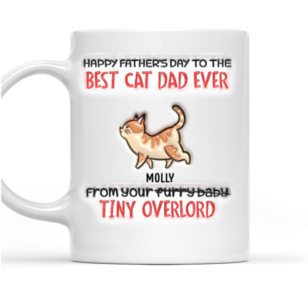 Happy Fathers Day! Personalized Custom 3D Inflated Effect Mug for the Best Cat Dad
