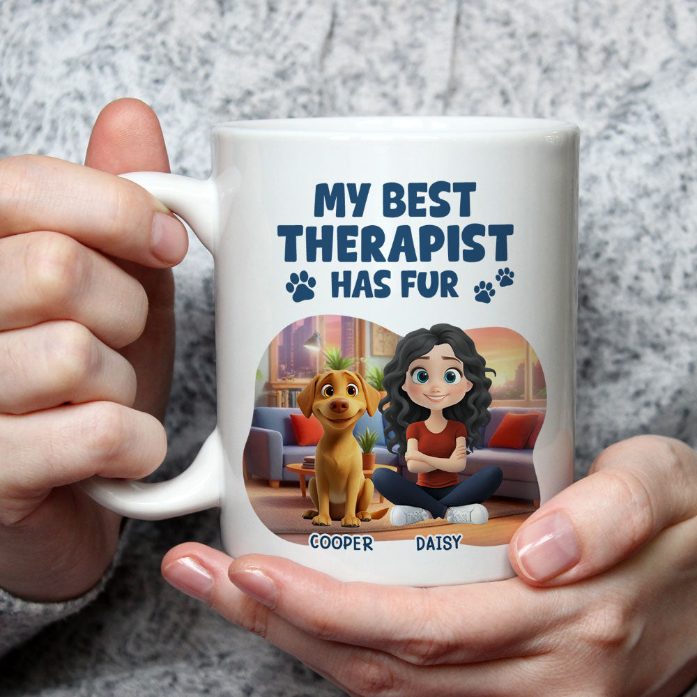 Best Therapist Has Fur - Premium Personalized Custom Coffee Mug for All Beverages