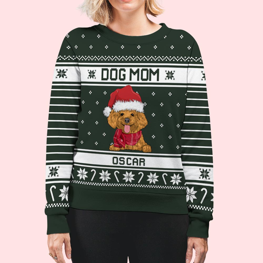 Best Dog Parents - Personalized Custom All-Over-Print Unisex 8.8 oz Polyester Blend Sweatshirt for the Holidays