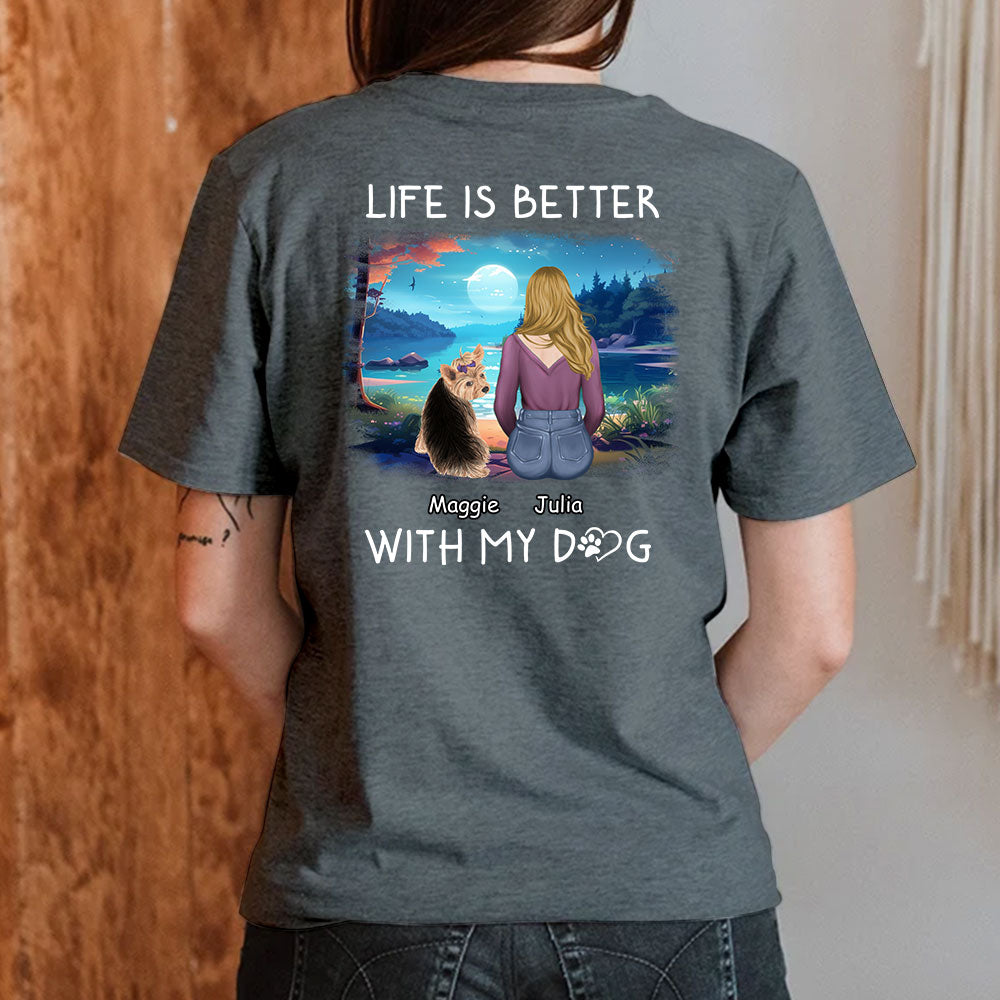 Better With Dogs - Personalized Custom Premium Men's 4.2 oz T-shirt for Pet Lovers