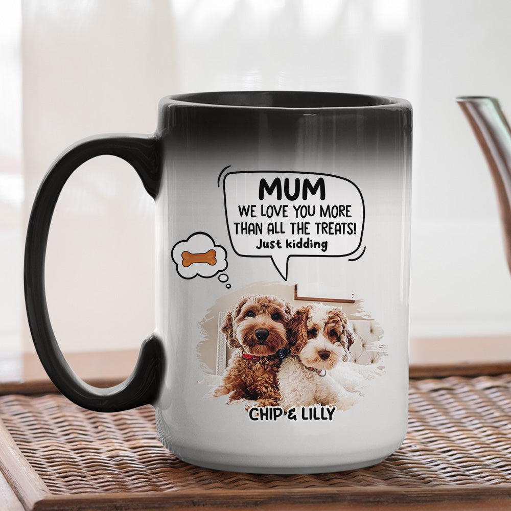 Just Kidding - 11oz/15oz Personalized Custom Color Changing Coffee Mug for Pet Lovers