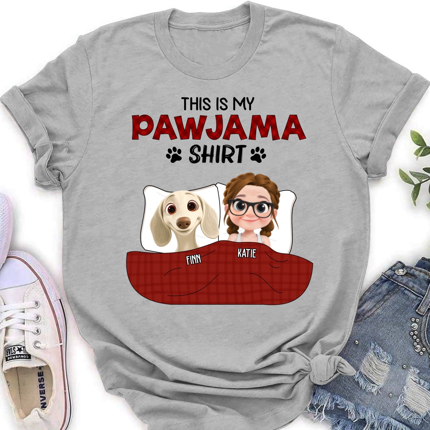 New Style Pawjama Personalized Custom Women's T-Shirt - Perfect Gift for Pet Lovers