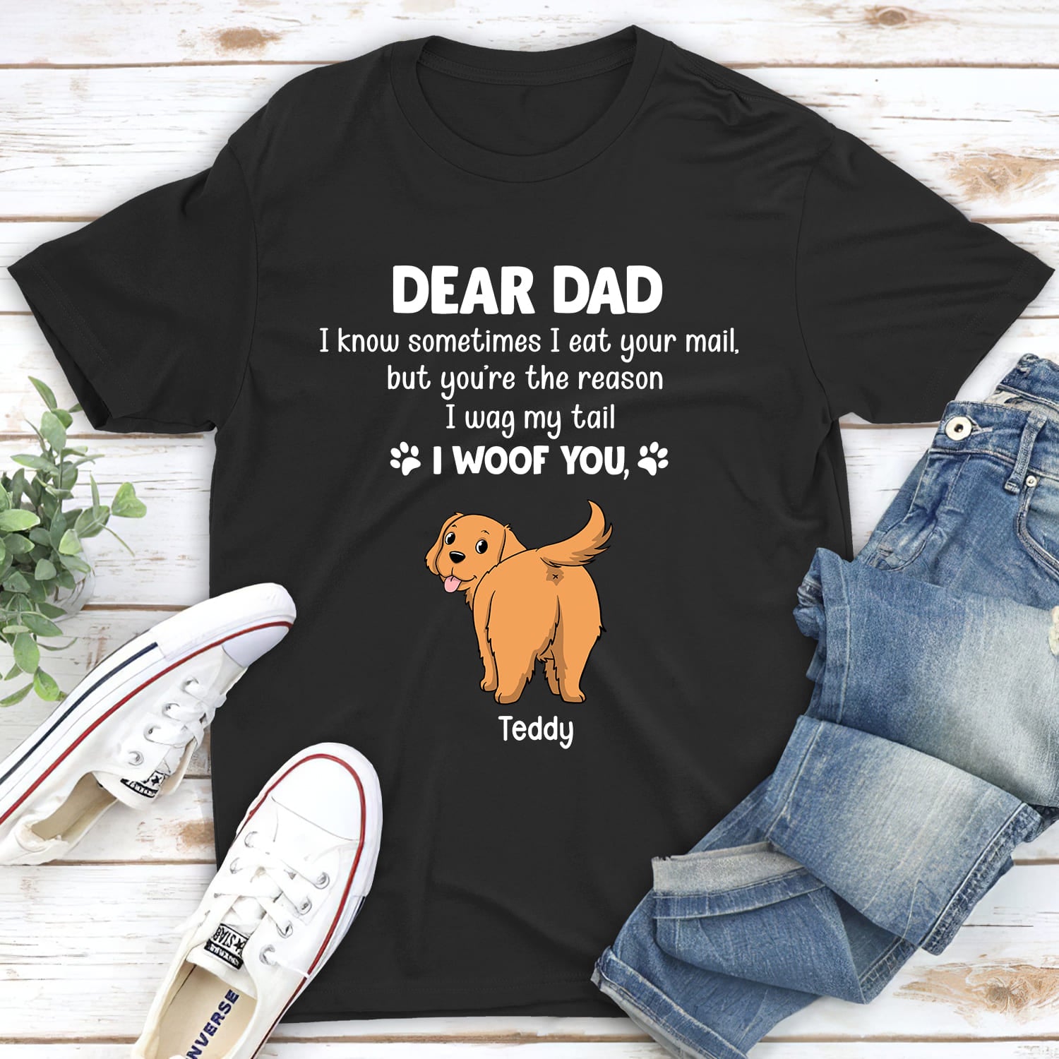 You Are The Reason I Wag My Tail - Personalized Custom Unisex 5.3 oz T-shirt for Pet Lovers
