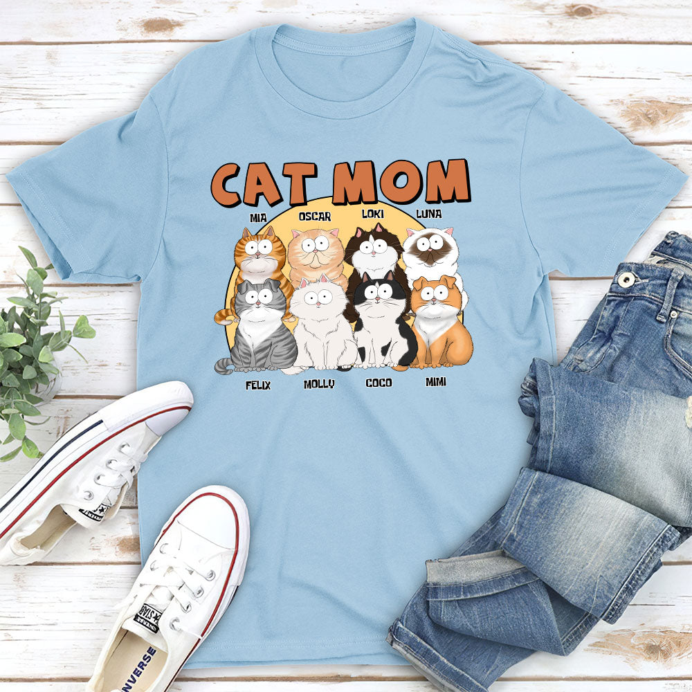 Cat Mom Circle - Personalized Custom Unisex 5.3 oz T-shirt for Pet Lovers