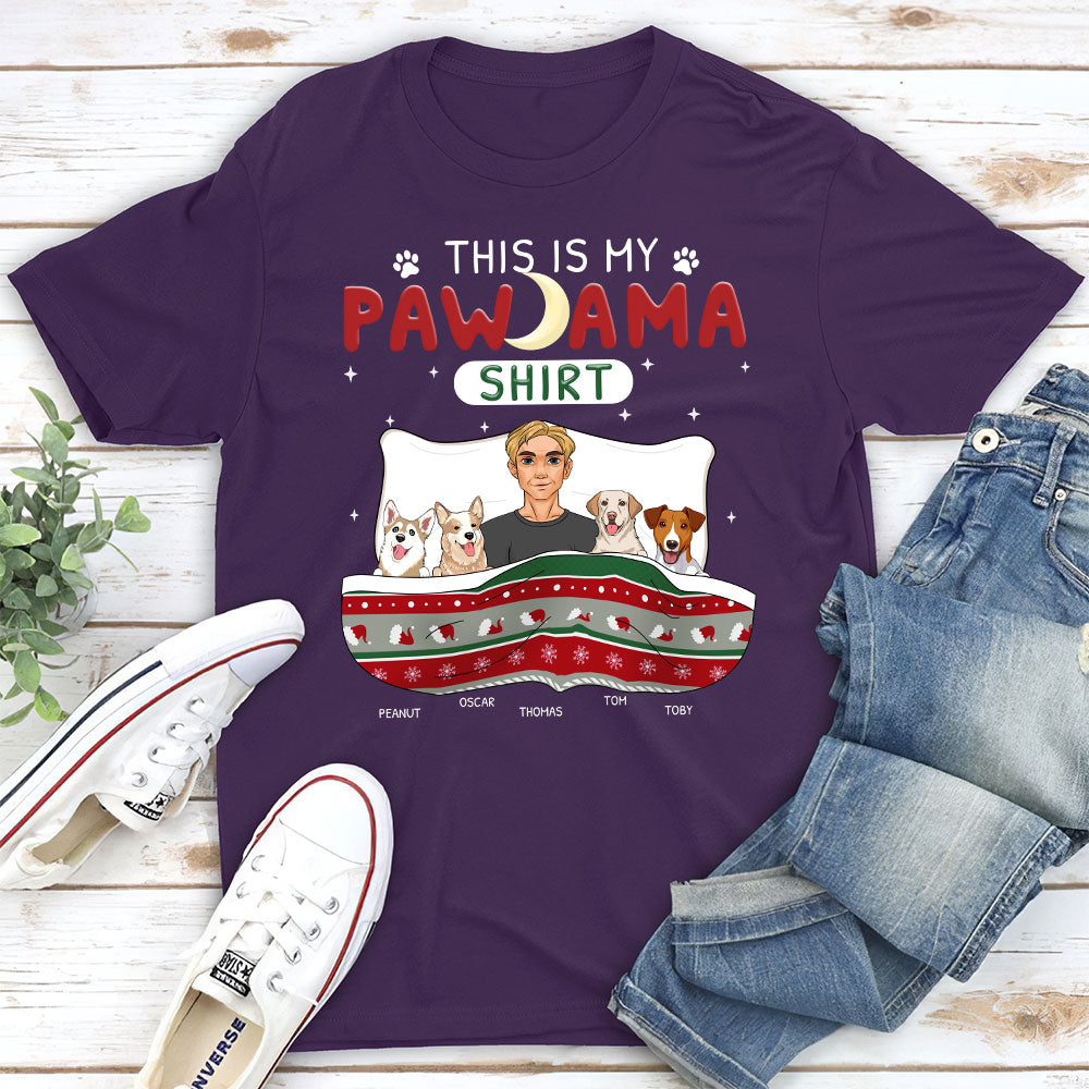 Pawfect Pawjama Personalized Custom Unisex Holiday T-shirt - 5.3 oz, Ideal Gift for Pet Lovers