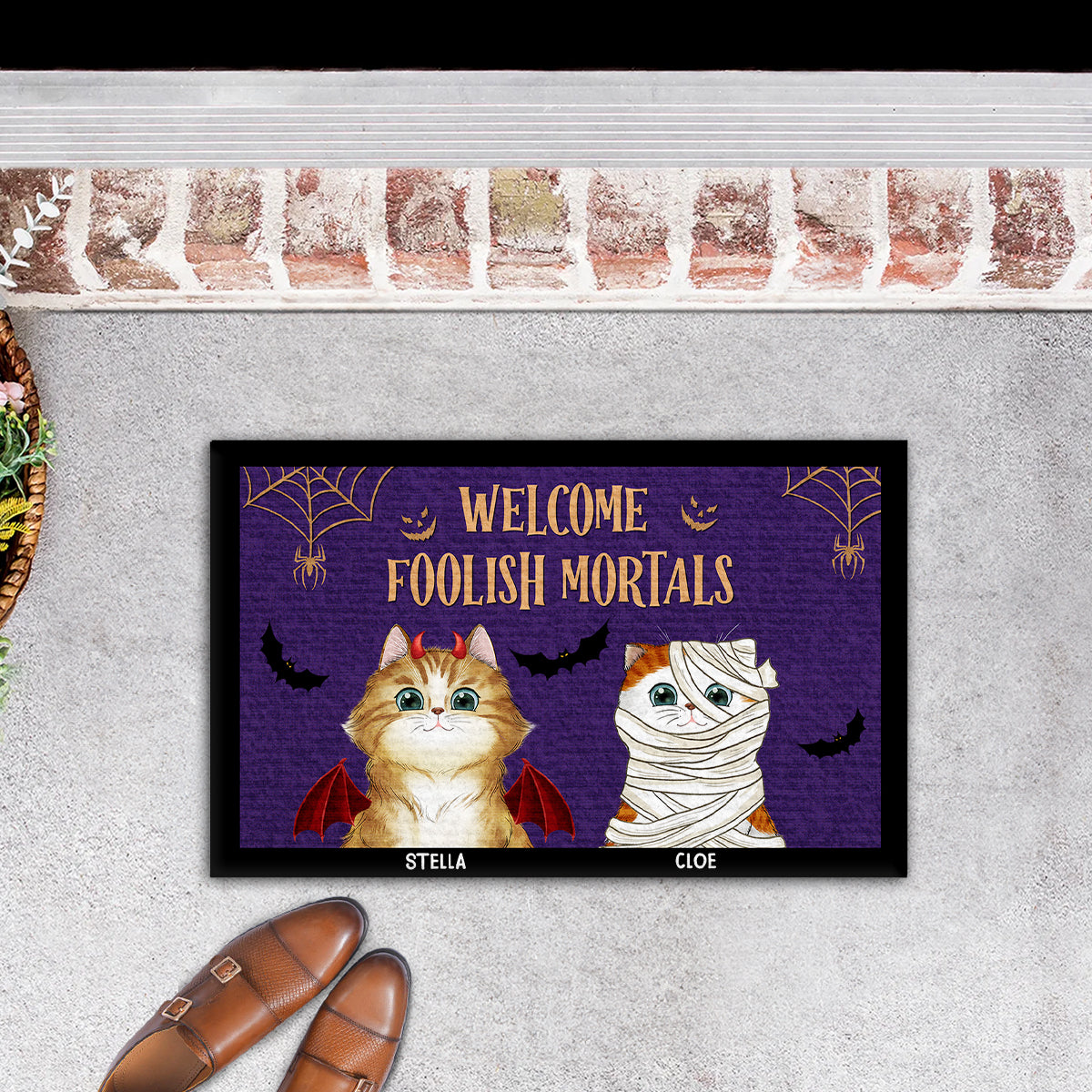 Foolish Mortals - Customizable Personalized Doormat for Pet Lovers with High - Quality Printing