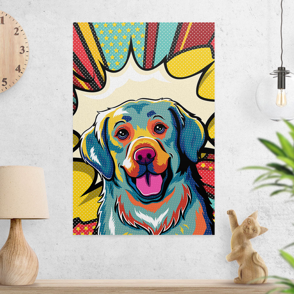 Stunning Golden Retriever Pop Art 2 Poster - Ideal Wall Decor