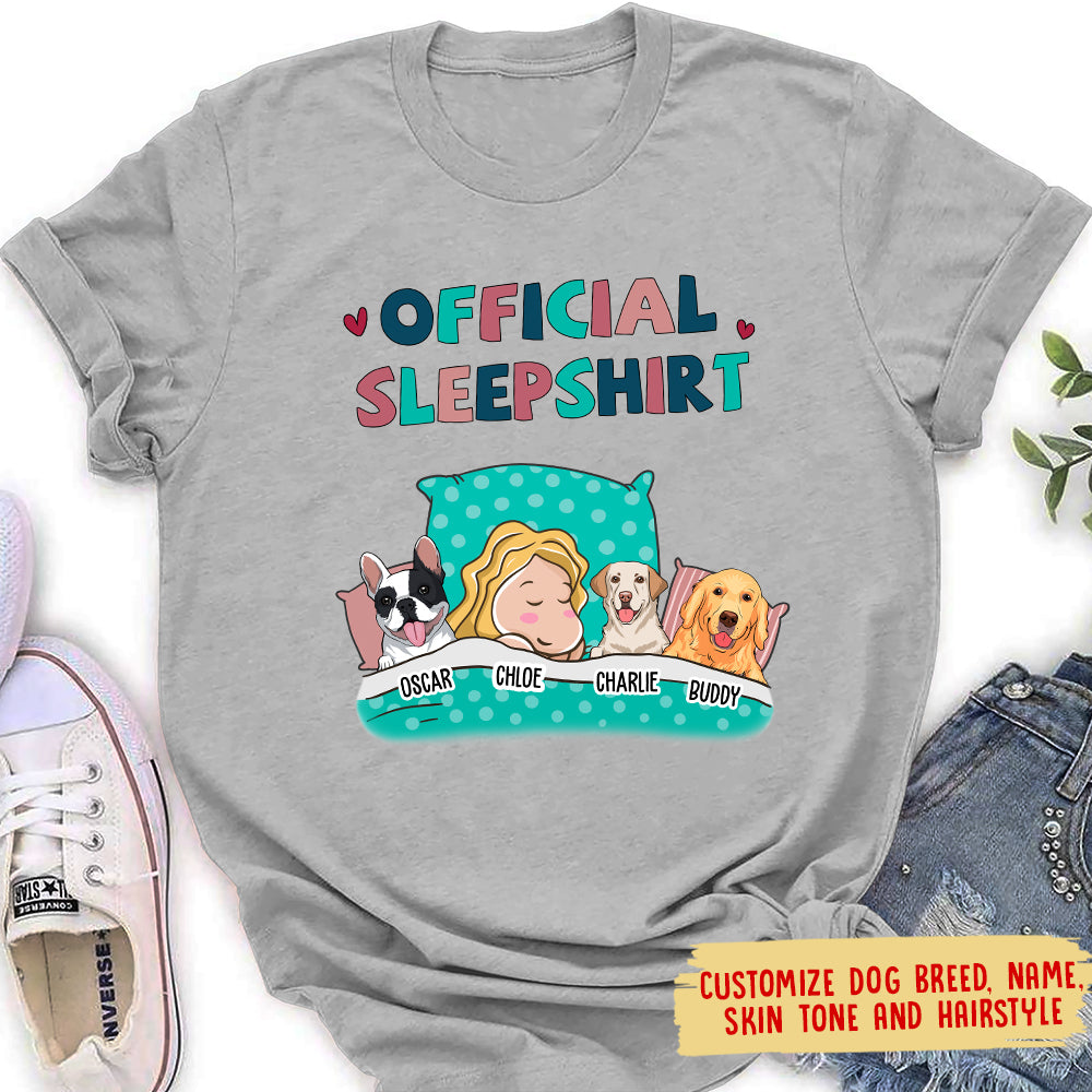Customizable Dog Official Sleepshirt - Personalized Women's T-shirt for Pet Lovers