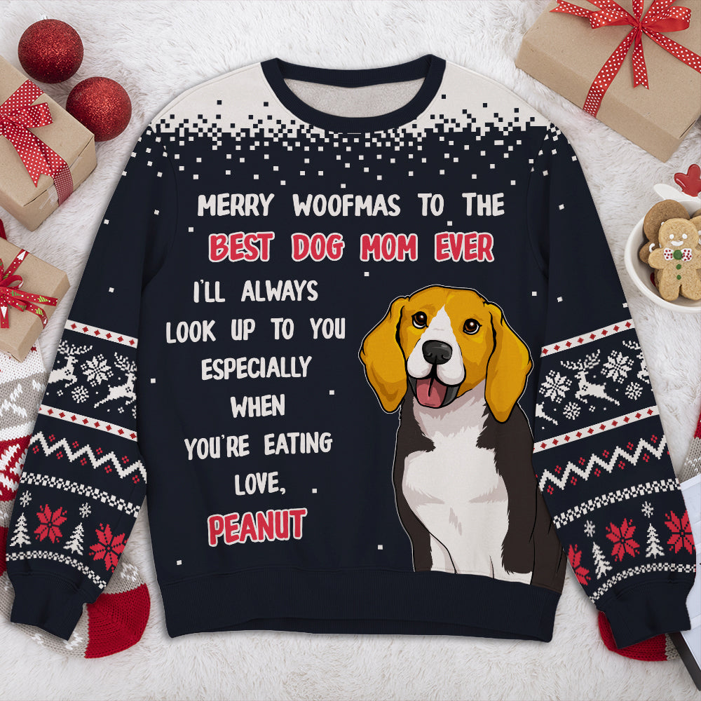 Look Up To You 2 - Personalized Custom All-Over-Print Unisex 8.8 oz Polyester Blend Sweatshirt for Pet Lovers