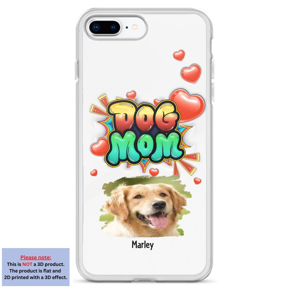 Dog Mom Gradient Photo - Personalized Custom 3D Inflated Effect Luxury Phone Case for Smartphones