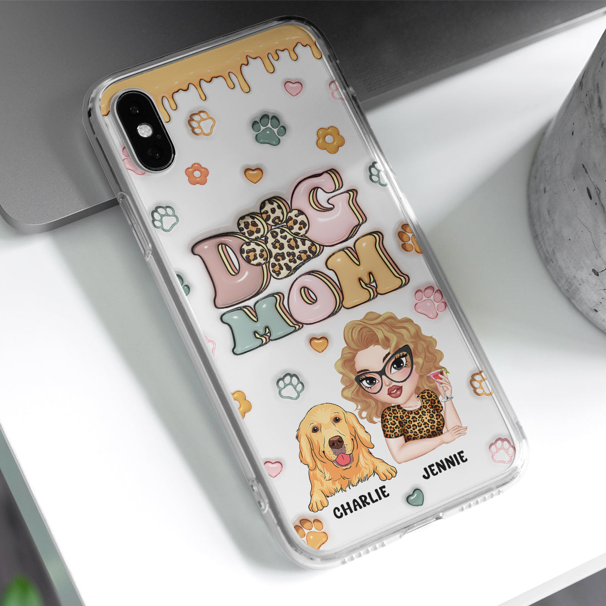 Dog Mama - Stunning Personalized Custom 3D Inflated Effect Phone Case for All Smartphones