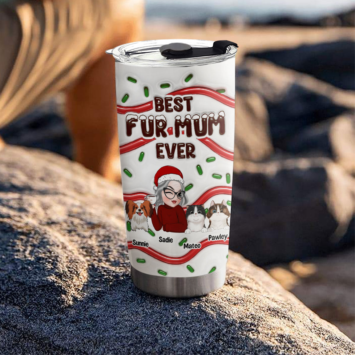Top-Rated Personalized Custom 3D Inflated Effect Tumbler for Fur Moms - Ideal Gift with Thousands of Cool Designs