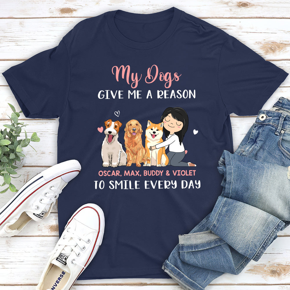 My Dog Gives Me - Personalized Custom Unisex 5.3 oz T-shirt for Pet Lovers