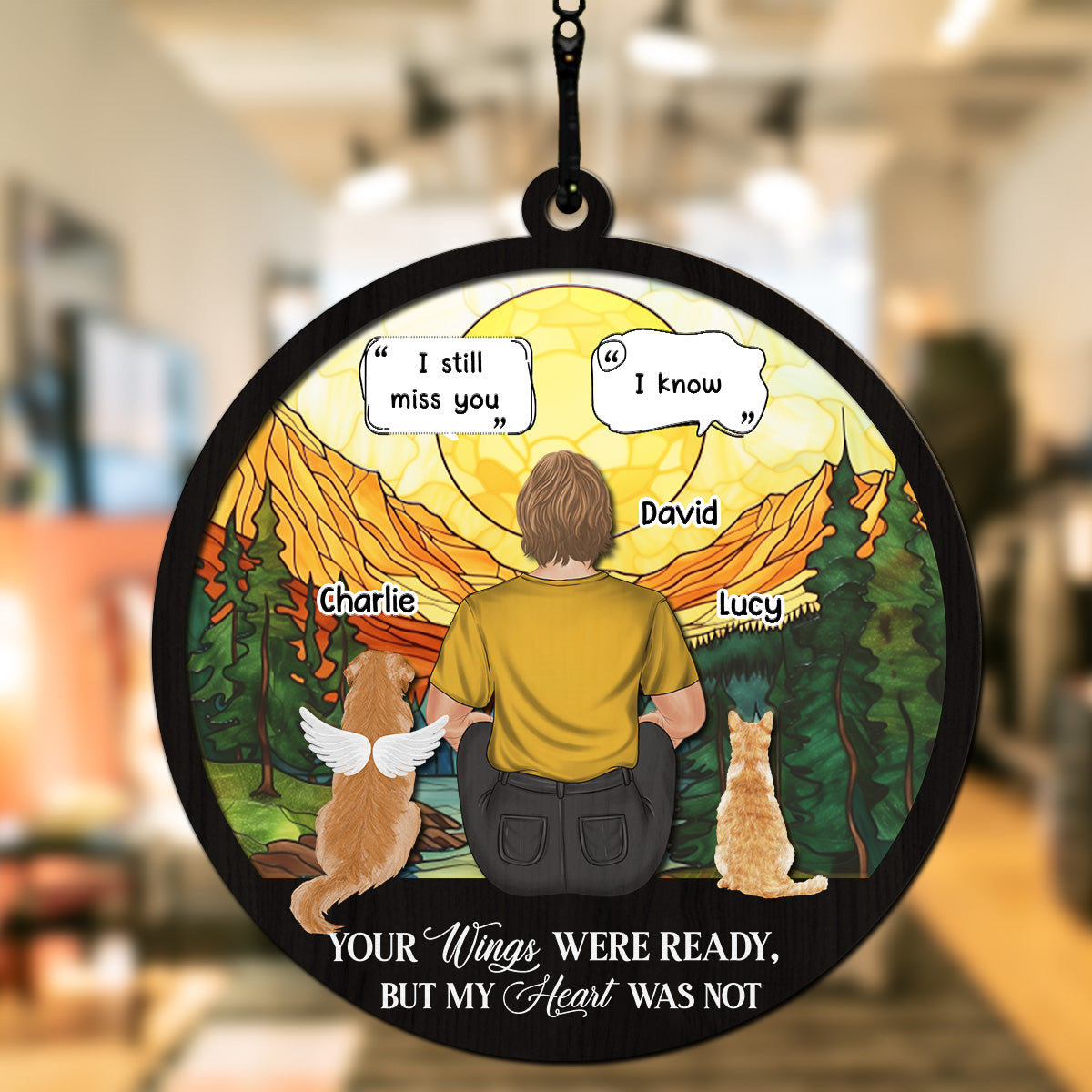 I Will Miss You Forever - Personalized Custom Acrylic Plexiglass Suncatcher in 6 or 8 Inches
