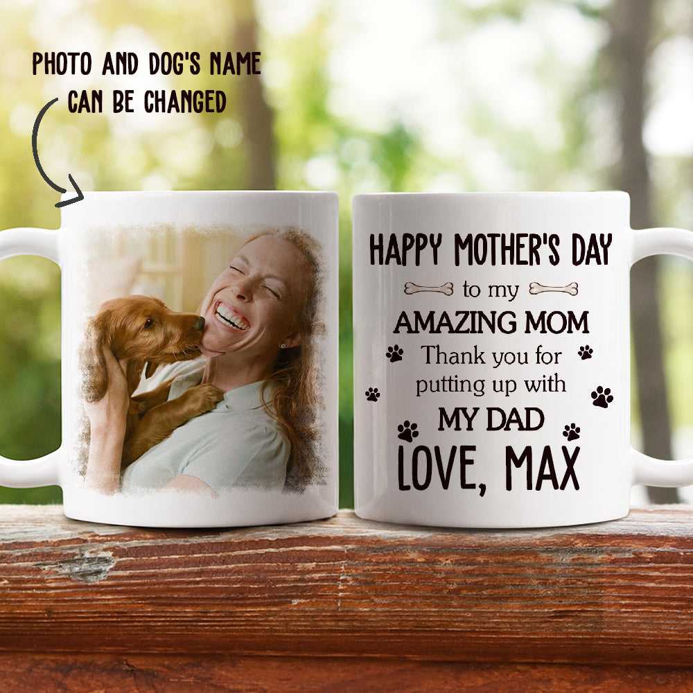 Amazing Dog Mom - Personalized Custom Photo 11oz/15oz Coffee Mug for Pet Lovers