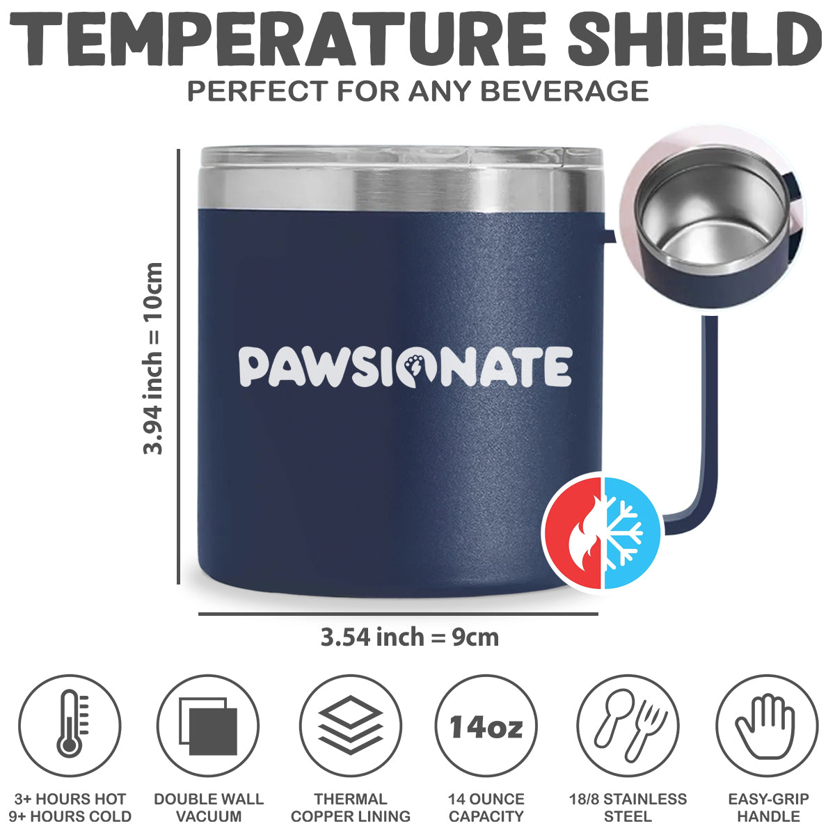 Personalized Custom 14oz Stainless Steel Tumbler with Handle - A Perfect Gift for Your Human Servant