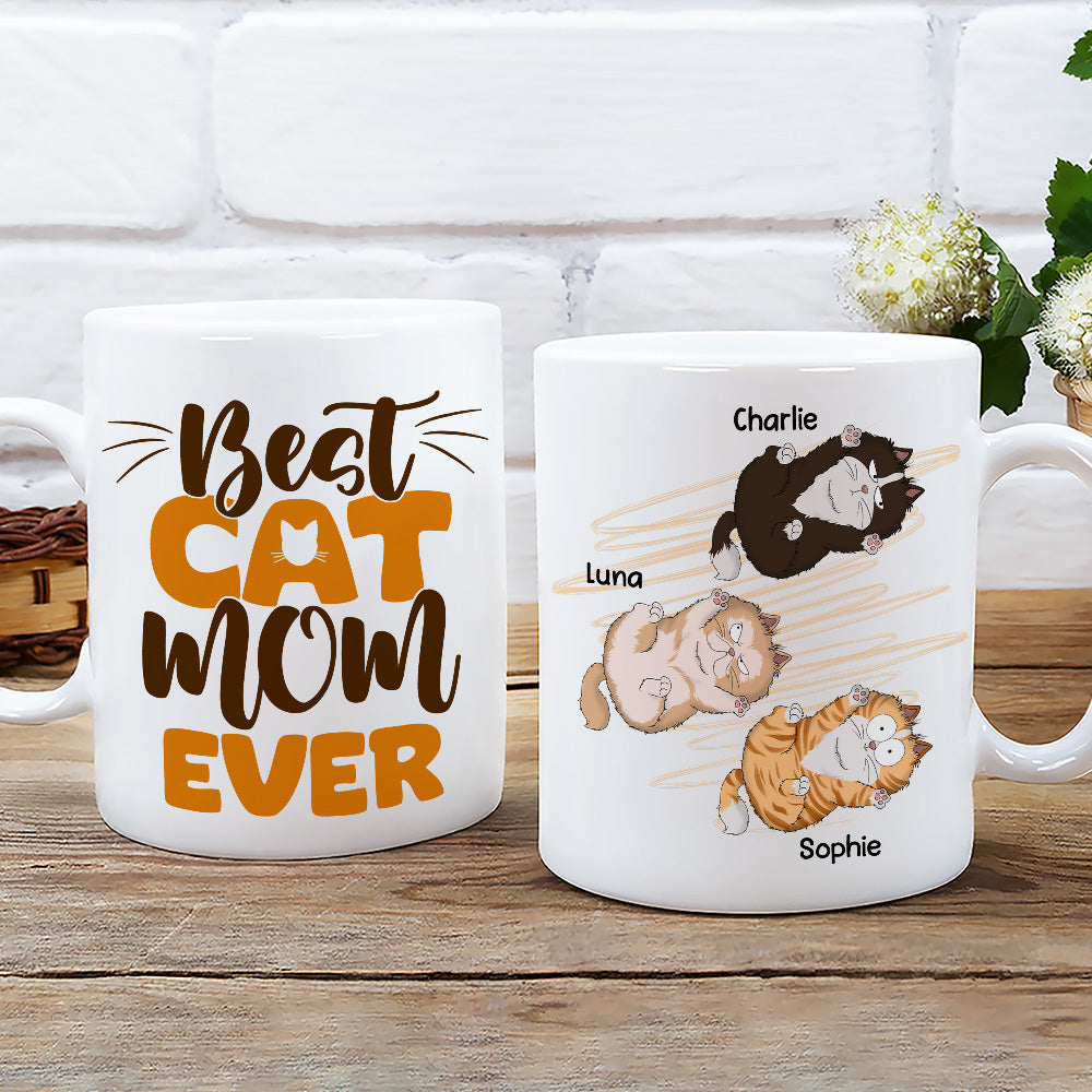 Best Cat Mom Ever - Customizable Personalized Ceramic Coffee Mug for Pet Lovers