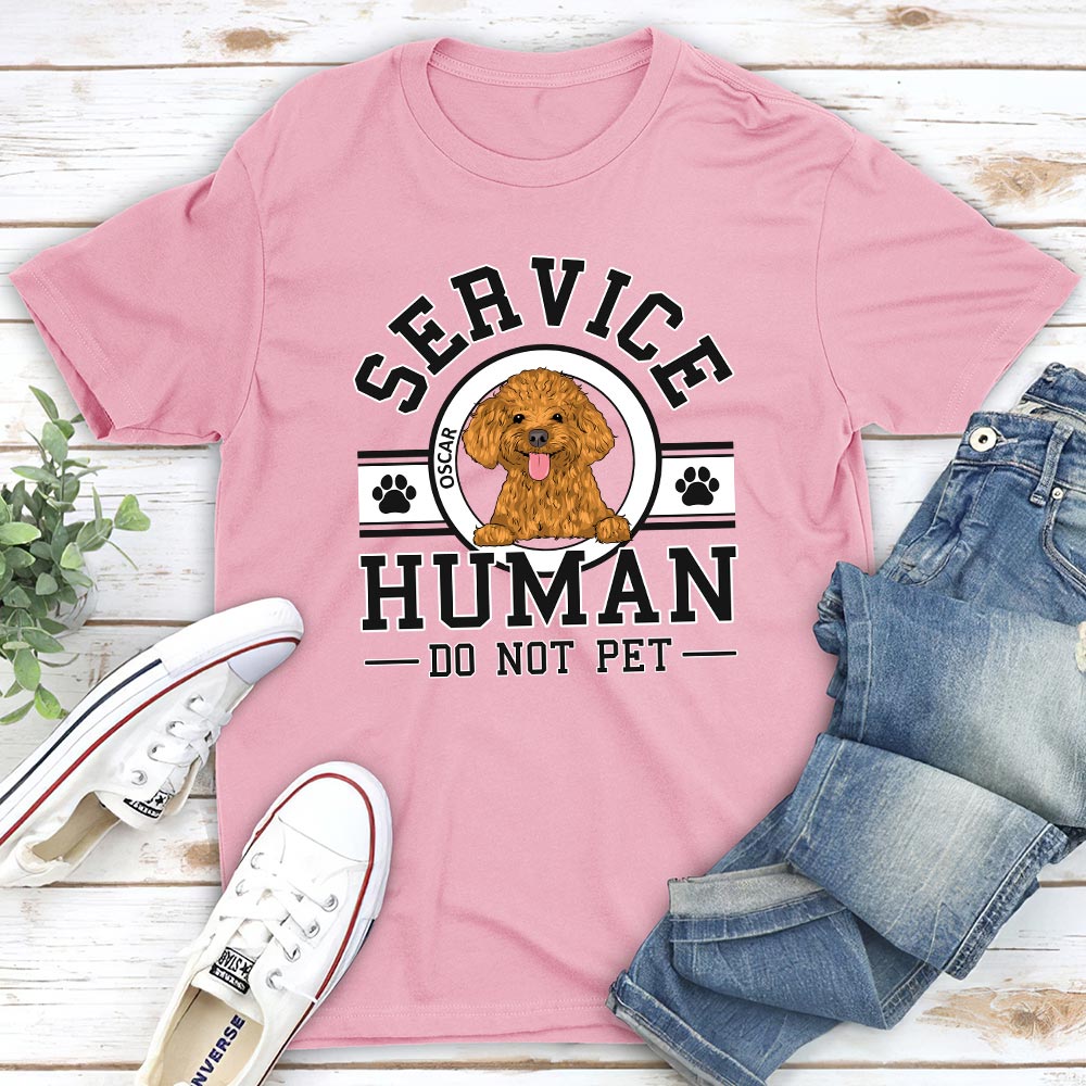Customizable Dog Service Human Logo Personalized Unisex 5.3 oz T-shirt for Pet Lovers