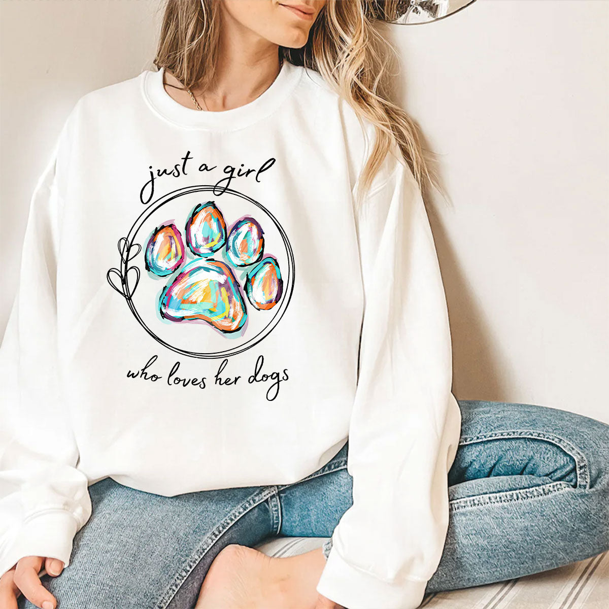 Just A Girl - Personalized Custom Unisex 6.0 oz Long Sleeve T-shirt for Pet Lovers