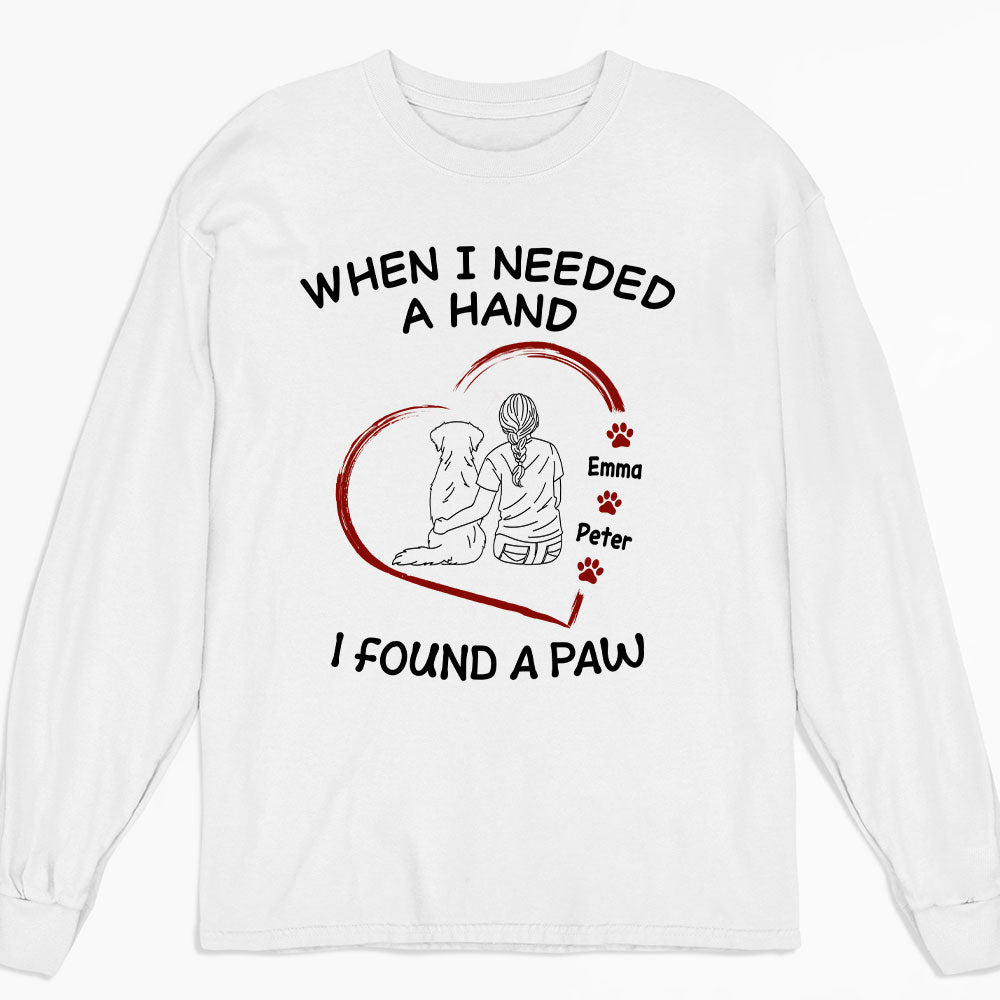 I Found A Paw - Exclusive Personalized Custom Long Sleeve T-shirt for Pet Lovers