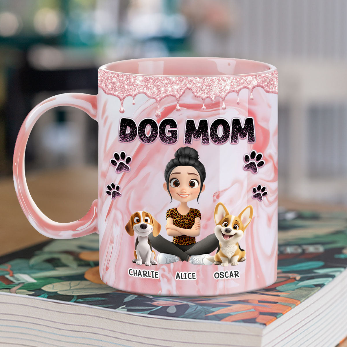 Baby Dog Mom - Exquisite Personalized Custom Pink Marble 11oz Mug