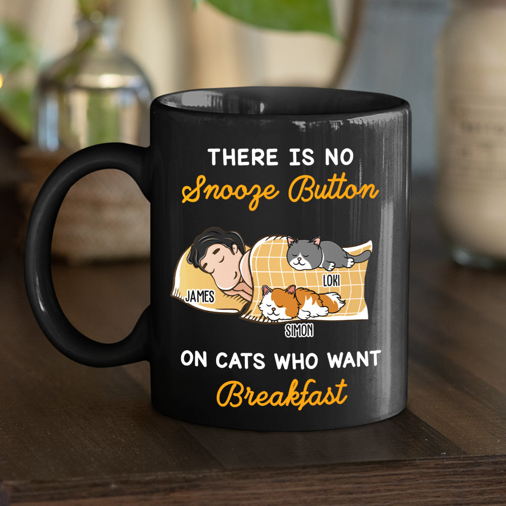 My Cat Wants Breakfast - 11oz Personalized Custom Black Ceramic Coffee Mug