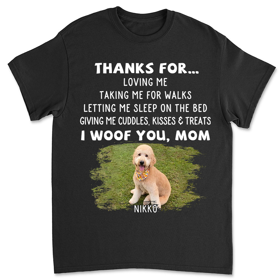 Dog Thanks For Photo - Personalized Custom Unisex 5.3 oz T-shirt for Pet Lovers
