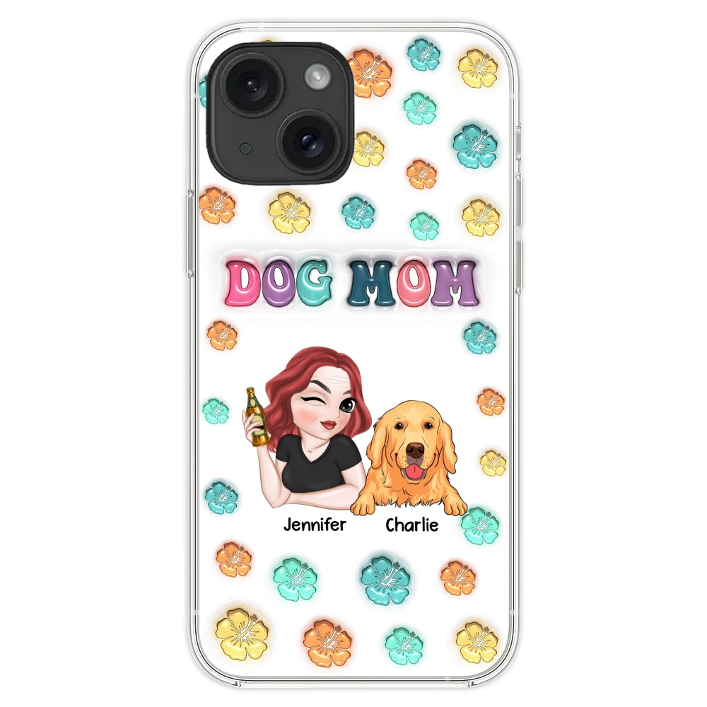 Dog Mom Summer: Exclusive Personalized Custom 3D Inflated Effect Phone Case for Stylish Protection