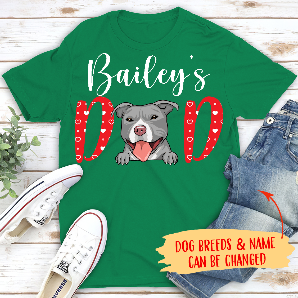 Valentine's Day Customizable Unisex Personalized Dog Mom/Dad T-shirt