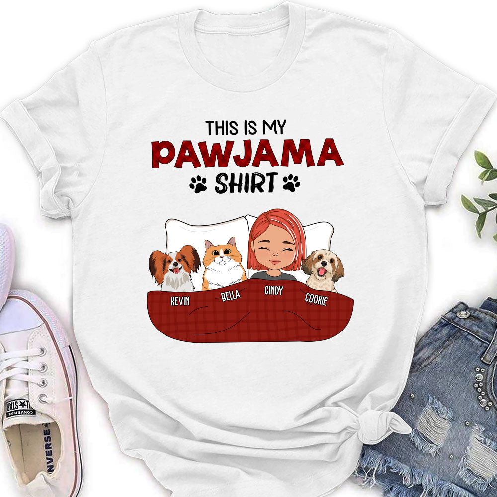 Personalized Pawjama Shirt - Custom Women's T-shirt for Pet Lovers