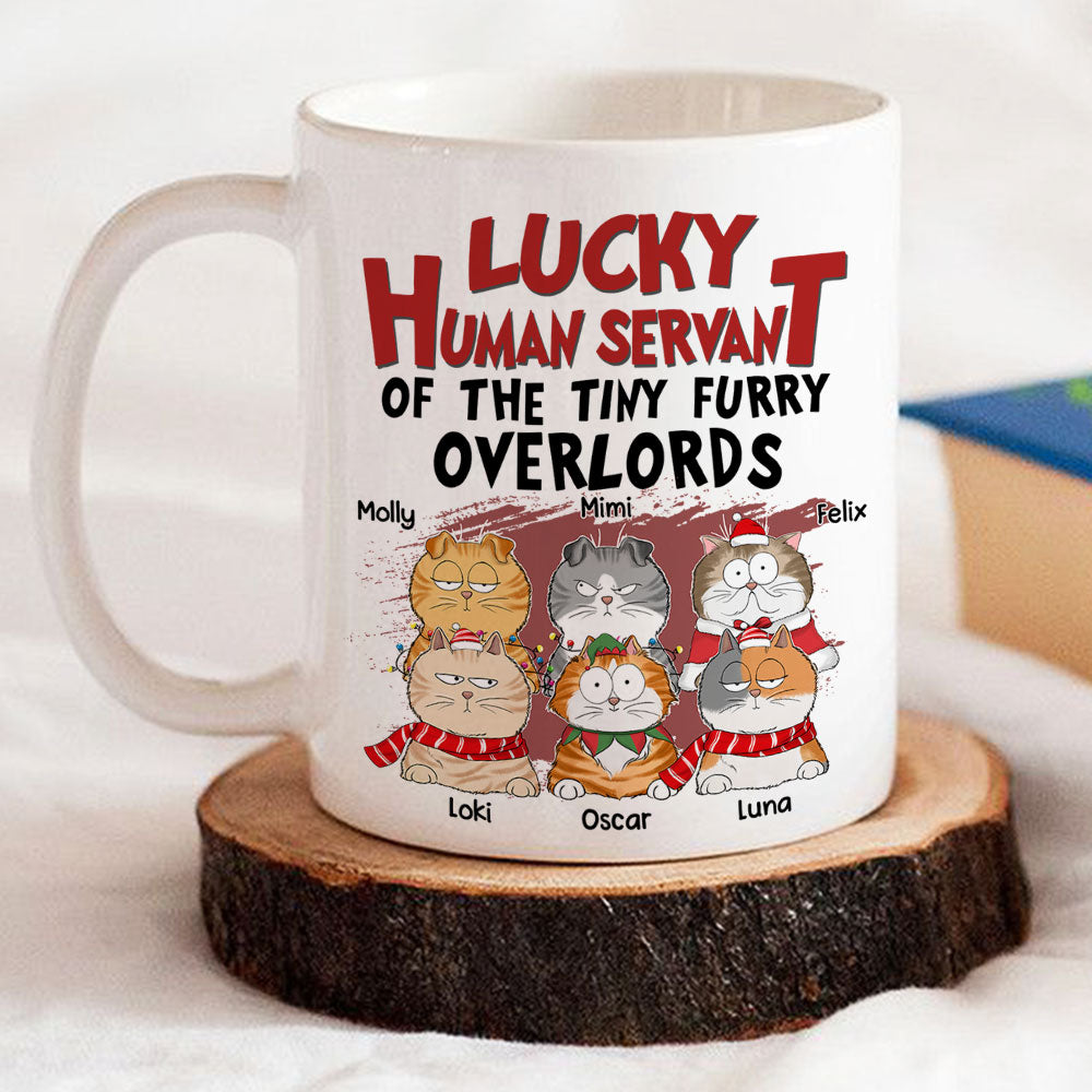 Lucky Human Servant - Personalized Custom Ceramic Coffee Mug for Pet Lovers (11oz & 15oz Sizes)