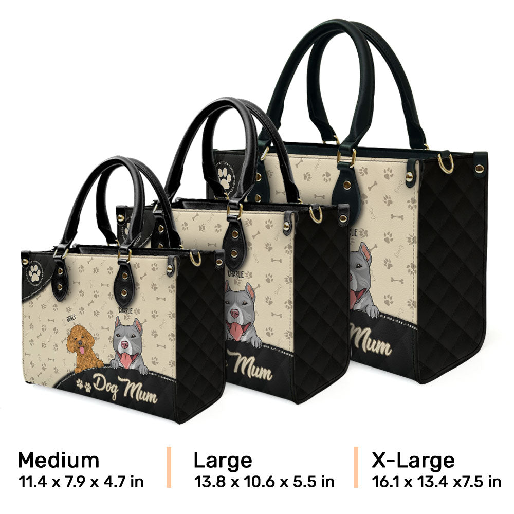 Cool Dog Mom - Customizable Personalized Premium Imitation Leather Handbag