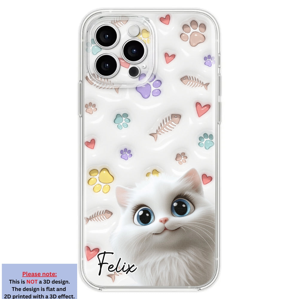 Adorable Baby Cat - Customizable 3D Inflated Effect Personalized Phone Case