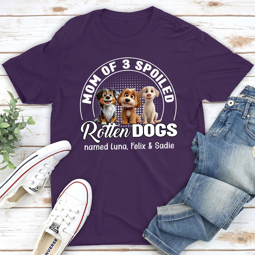 Spoiled Rotten Dog Chibi Cartoon - Personalized Custom Unisex 5.3 oz T-shirt for Pet Lovers