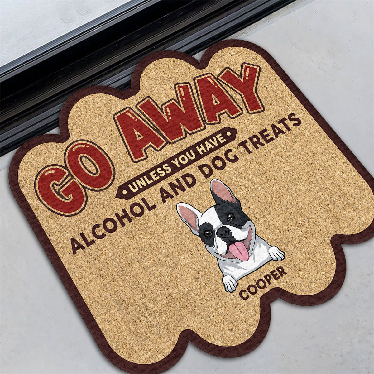 Personalized Custom 'Go Away Unless You Have' Doormat for Pet Lovers