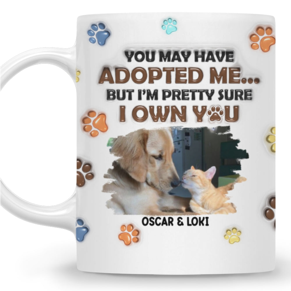 Personalized Custom 3D Inflated Effect Mug with Adopted Pets Photo - 11oz High - Quality Ceramic Mug