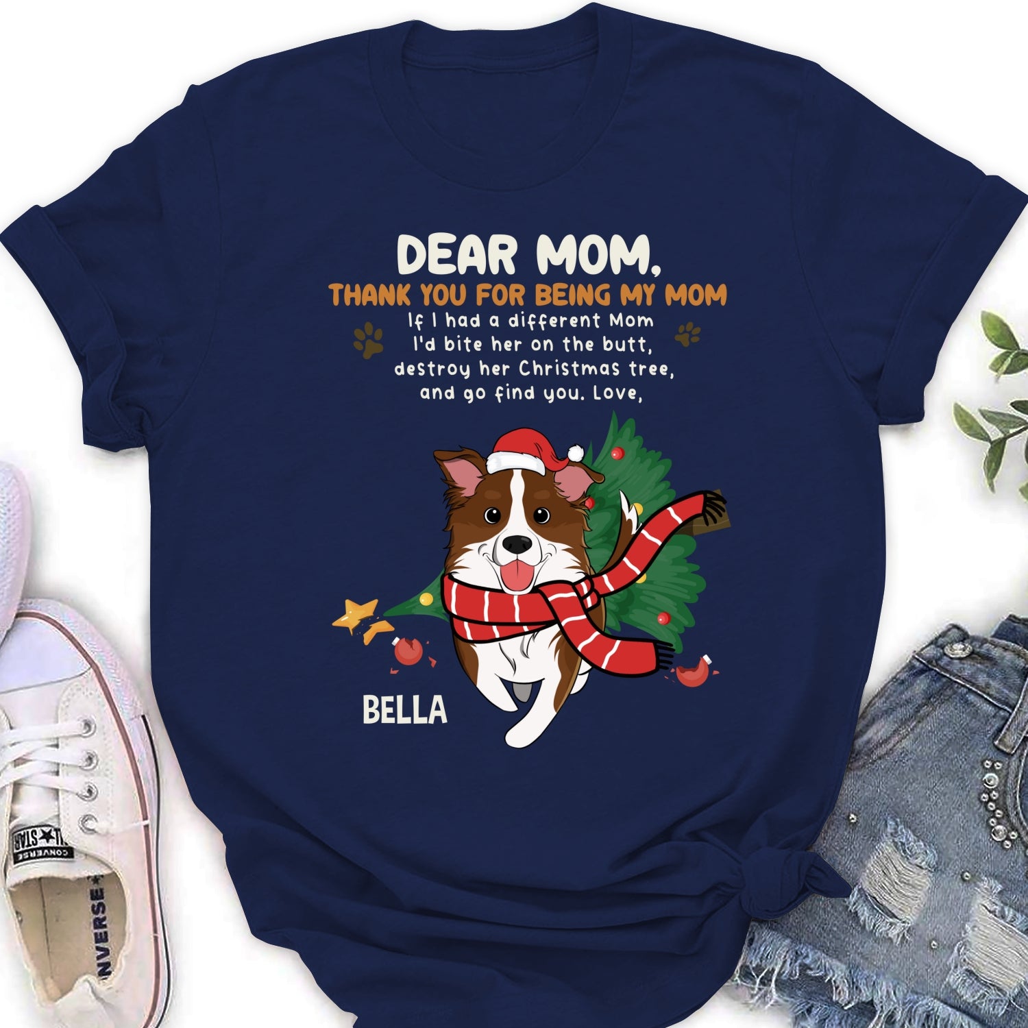Thank You For Being My Dad Mom - Personalized Custom Women's Cotton Blend T-shirt for Pet Lovers