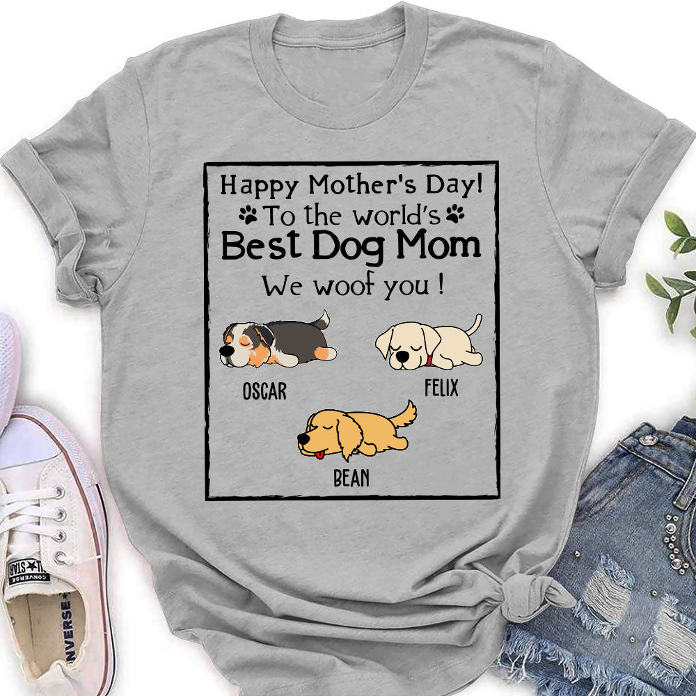 Woof Best Dog Mom - Exquisite Personalized Custom Women's T-shirt for Pet Lovers