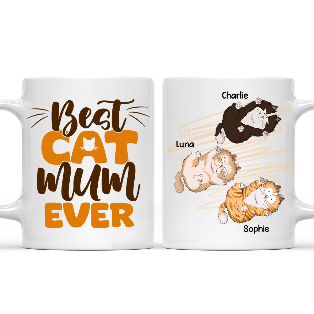 Best Cat Mom Ever - Customizable Personalized Ceramic Coffee Mug for Pet Lovers